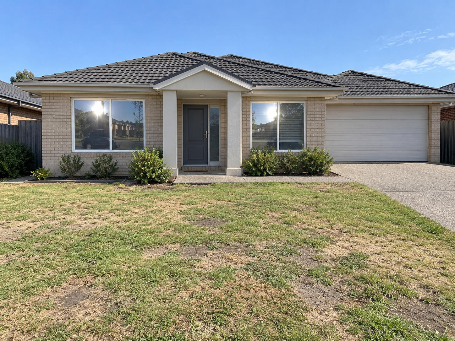 Lawn & window fixes — before